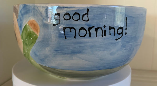 "Good morning Bear hug" cereal bowl