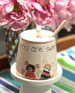 You are sweet / mouse couple honey pot