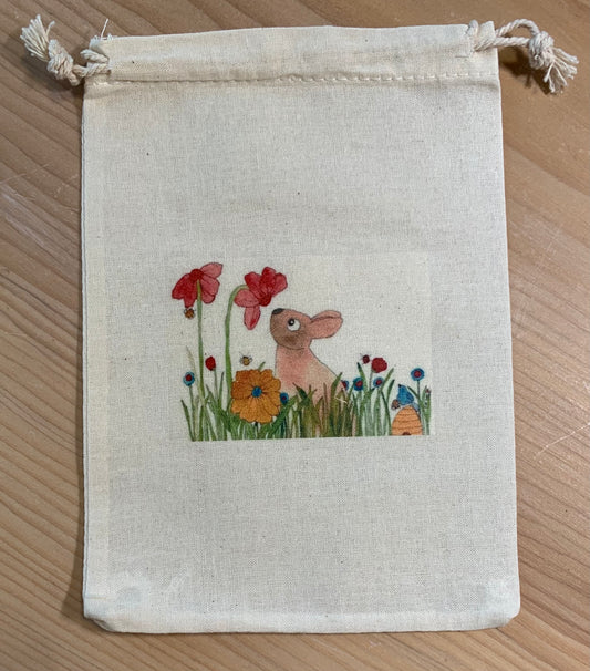 In the Meadow - drawstring bag