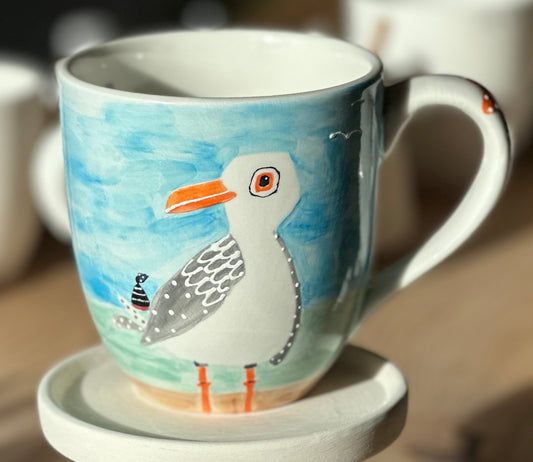 Coastal Seagull large coffee / tea mug