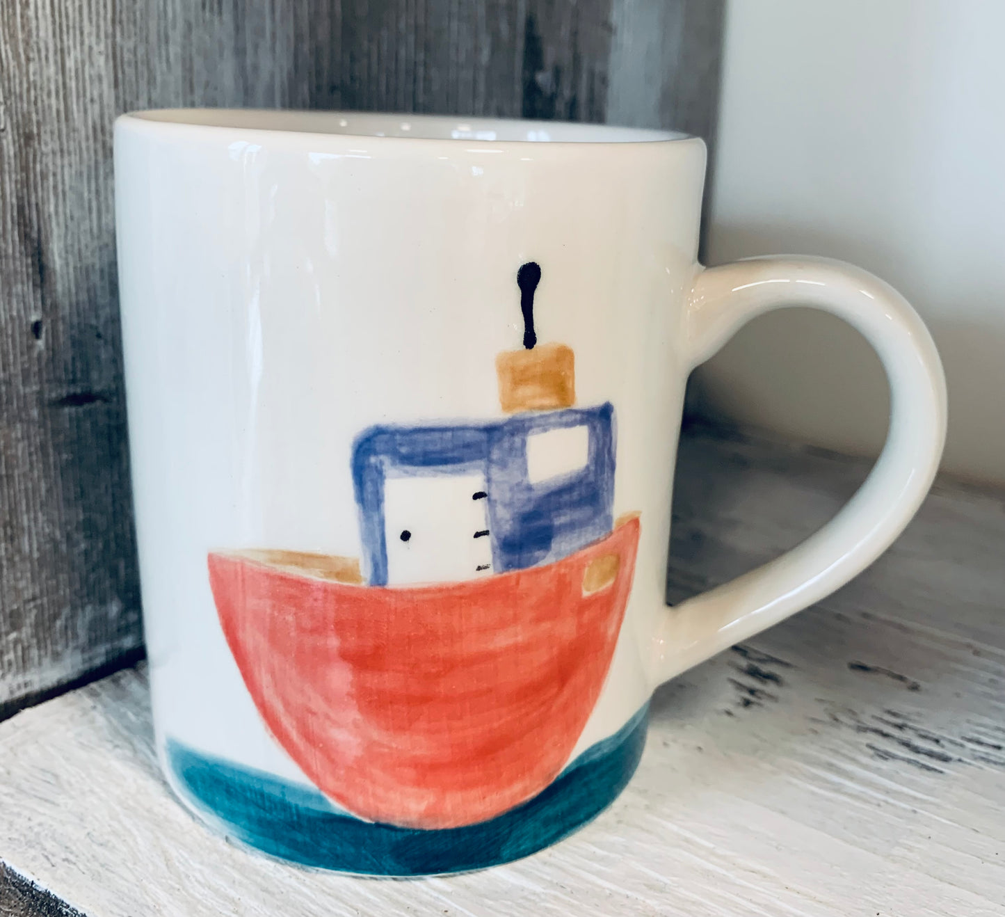 “Red Tugboat” mug