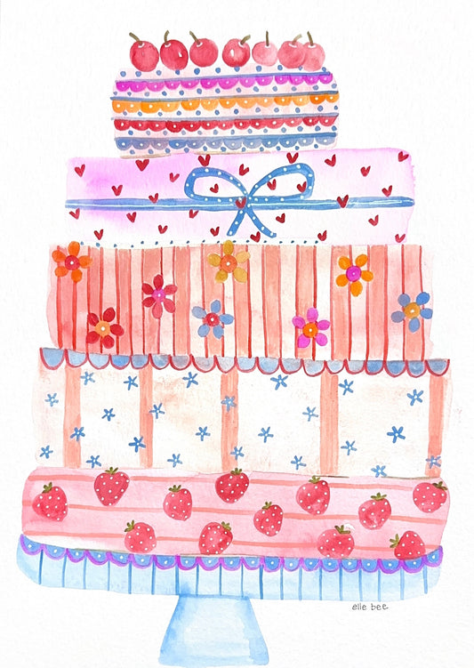 Eat more cake & celebrate! greeting card