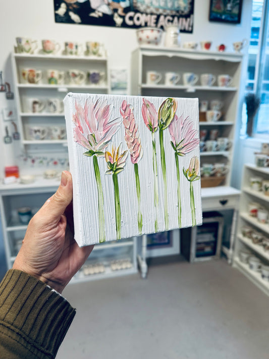 “Pink Wildflowers” Acrylic on Canvas