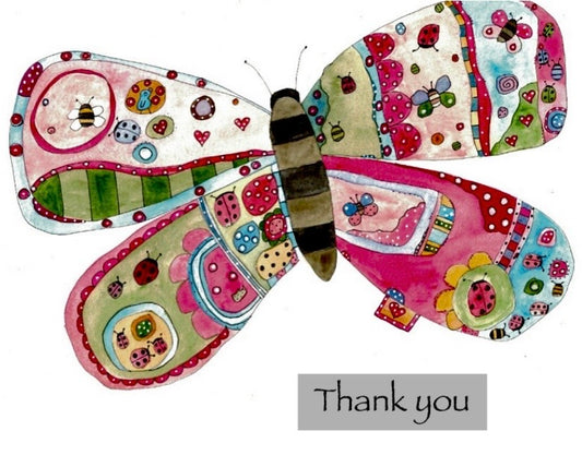 Butterfly in May Thank you greeting card