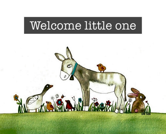 Welcome little one greeting card