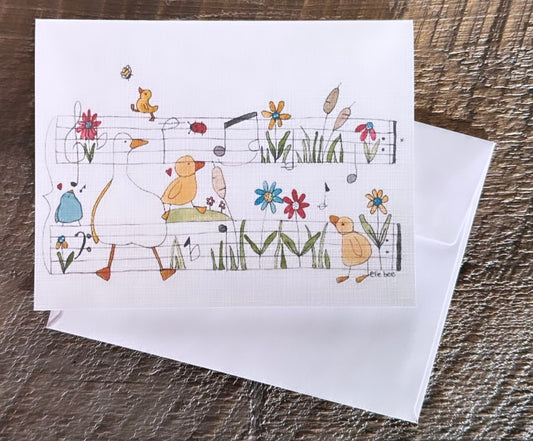 “Little Marching Duck” greeting card