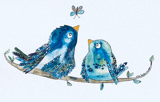 Bluebirds greeting card
