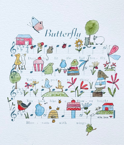 “Butterfly Music” original watercolour
