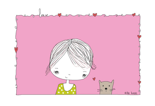 “Kitty in the window” greeting card