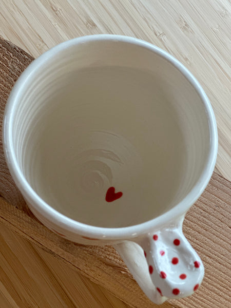 “Hearts & polka dots” large mug