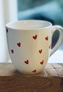 “Hearts” large coffee / tea mug
