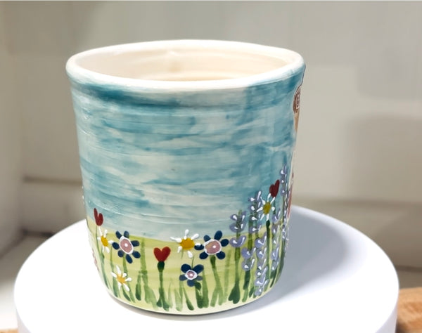 “Picking Wildflowers” handmade mug