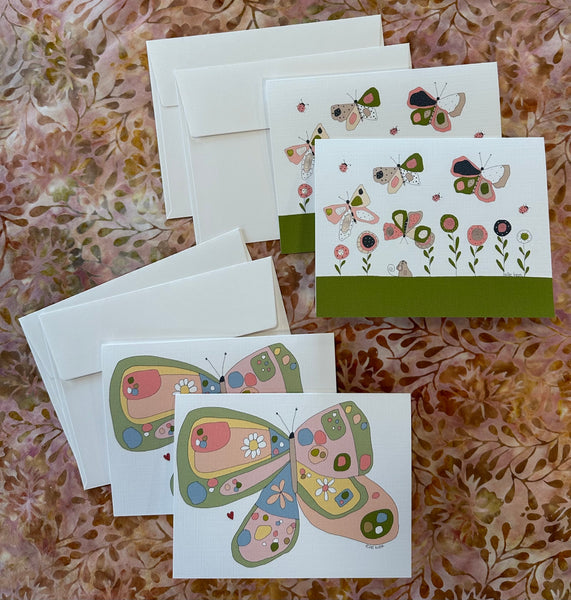 “Set of 4 Butterflies” greeting cards