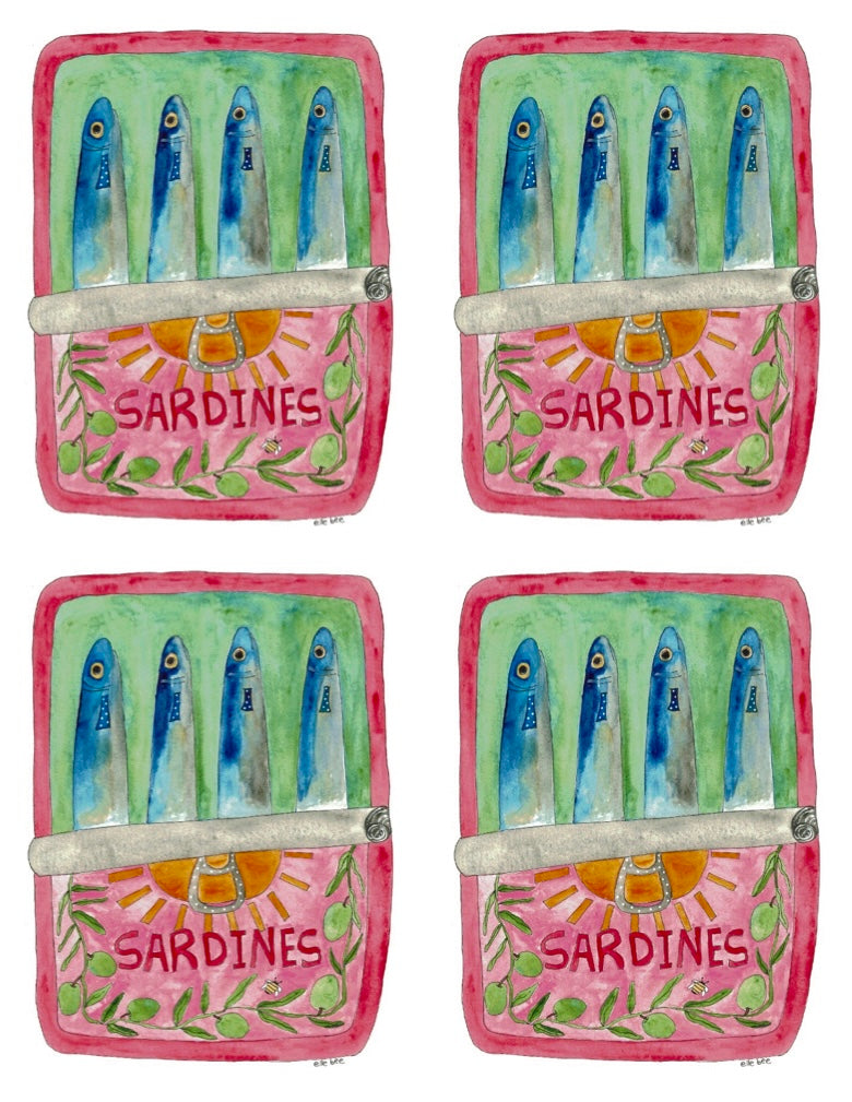 Sardines greeting card