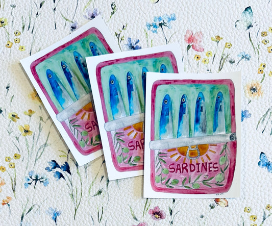 Sardines waterproof vinyl sticker