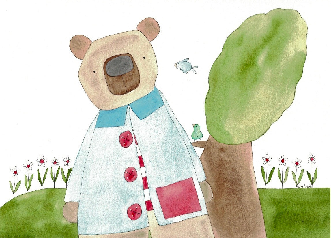Button Bear greeting card