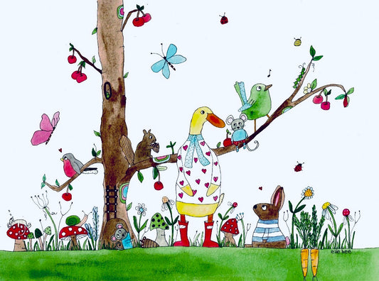 Ducks garden friends greeting card