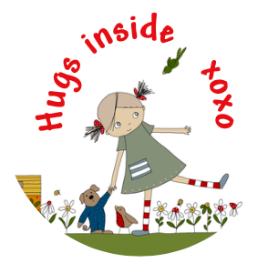 "Hugs inside" round sticker pack of 9