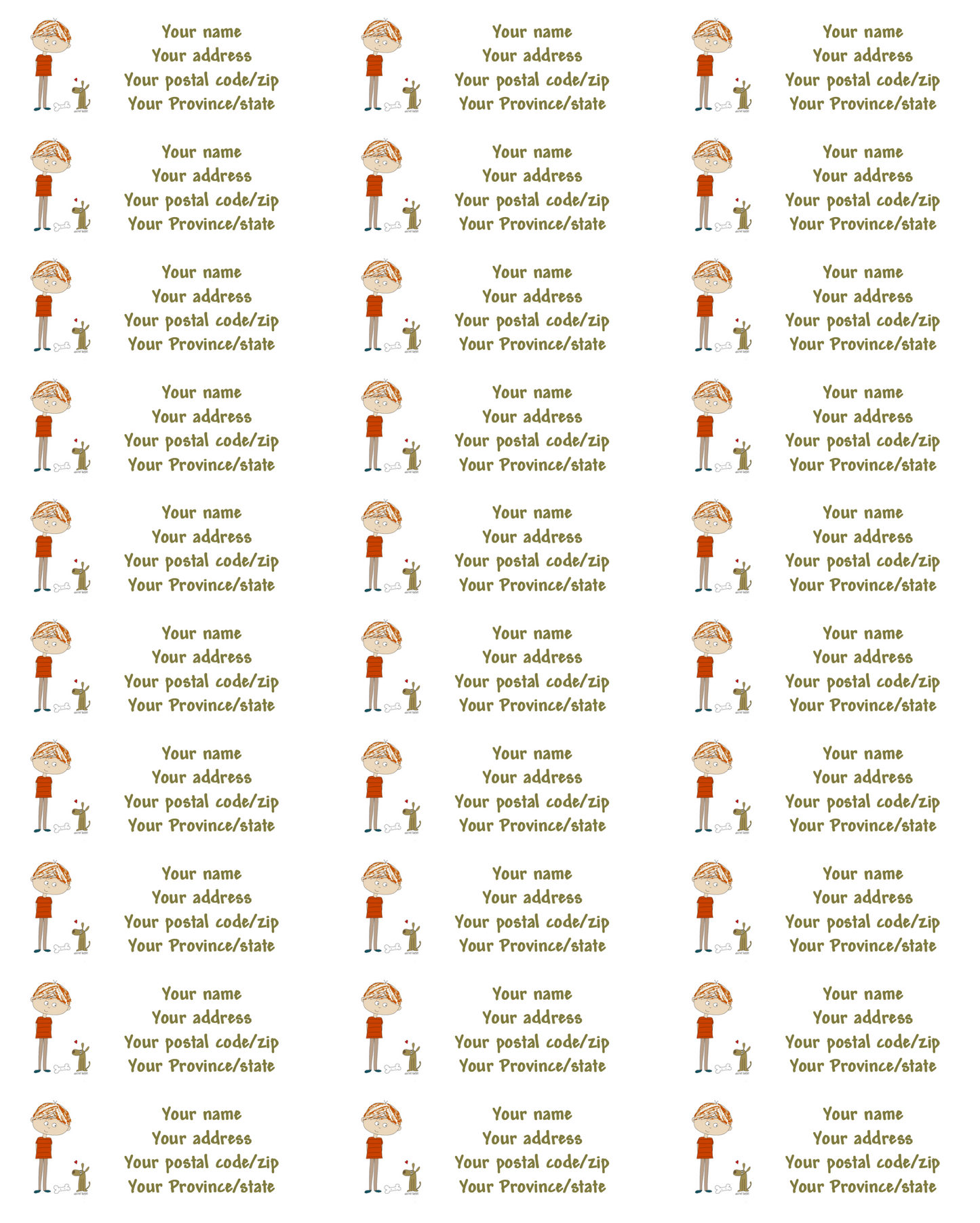 Address Labels set of 30 "A treat for Bailey"