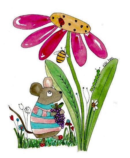 Little mouse & the blackberry greeting card