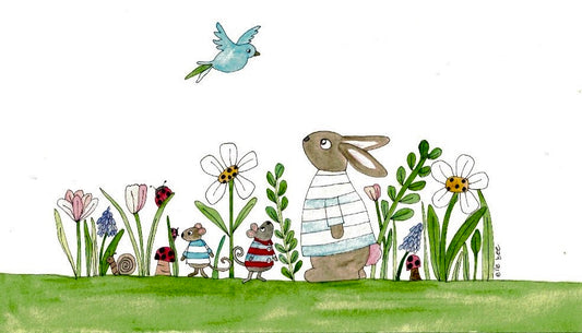 Conversations with a Bluebird greeting card