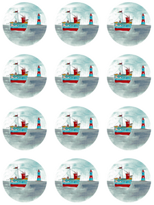 “You sailed right into my heart” round sticker pack of 12