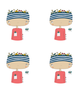"Khloe's Garden Hat round sticker pack of 4