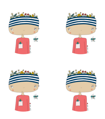 "Khloe's Garden Hat round sticker pack of 4