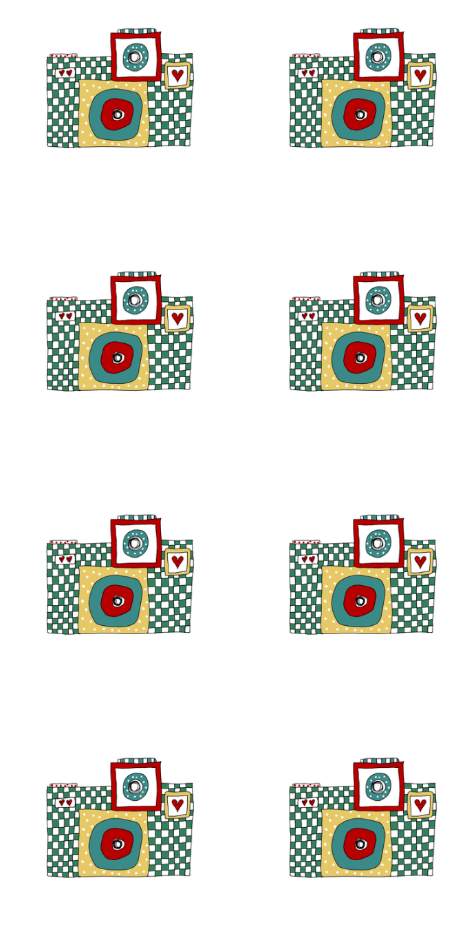 Vintage Camera round sticker pack of 8