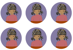 "Lily May" round sticker pack of 6