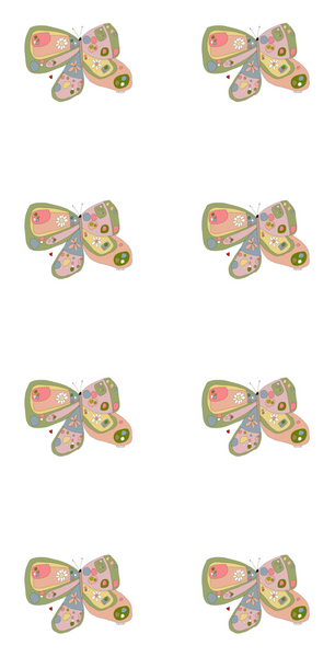 "Colourful Butterfly" round sticker pack of 8