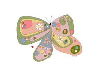 "Colourful Butterfly" round sticker pack of 8