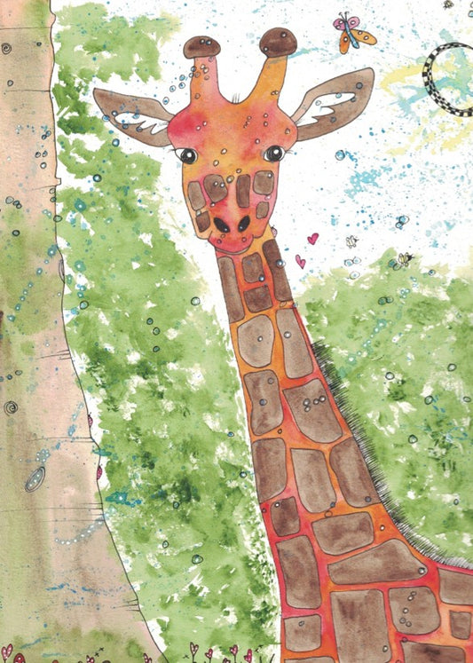 "Wild and Free" Giraffe greeting card