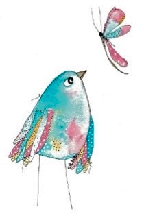Bubblegum Bird - drawstring bag