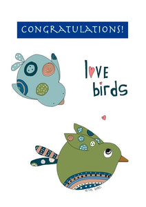 “Congratulations Love Birds” greeting card