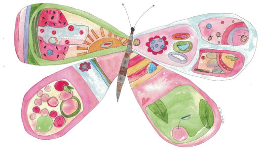 Cherry Butterfly greeting card