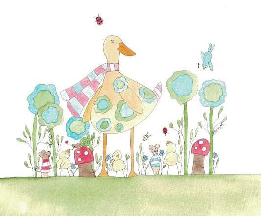 Greeting card "Daisy's new Spring Scarf"