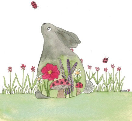 "Garden Bunny" greeting card