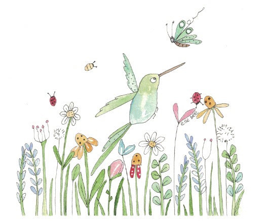 Green Hummingbird greeting card