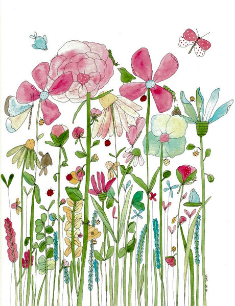 June Wildflowers - drawstring bag