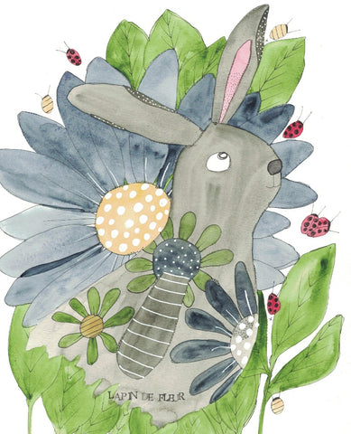 "Lapin De Fleur" greeting card