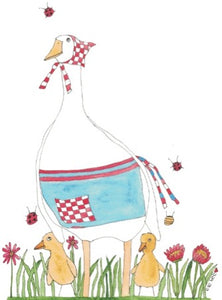 "Mama Goose & Ducklings" greeting card