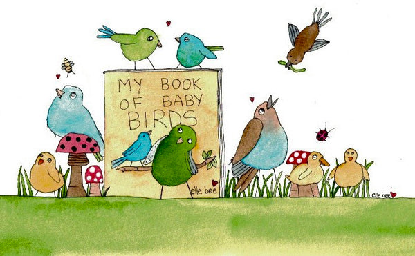 Bookplates - Set of 6 - Baby Birds