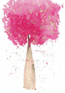 "Pink tree" greeting card