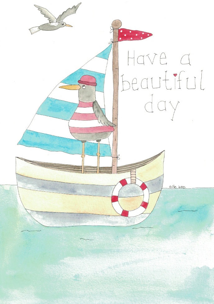Have a beautiful day (seagull) greeting card