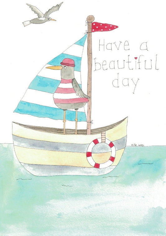 Have a beautiful day (seagull) greeting card