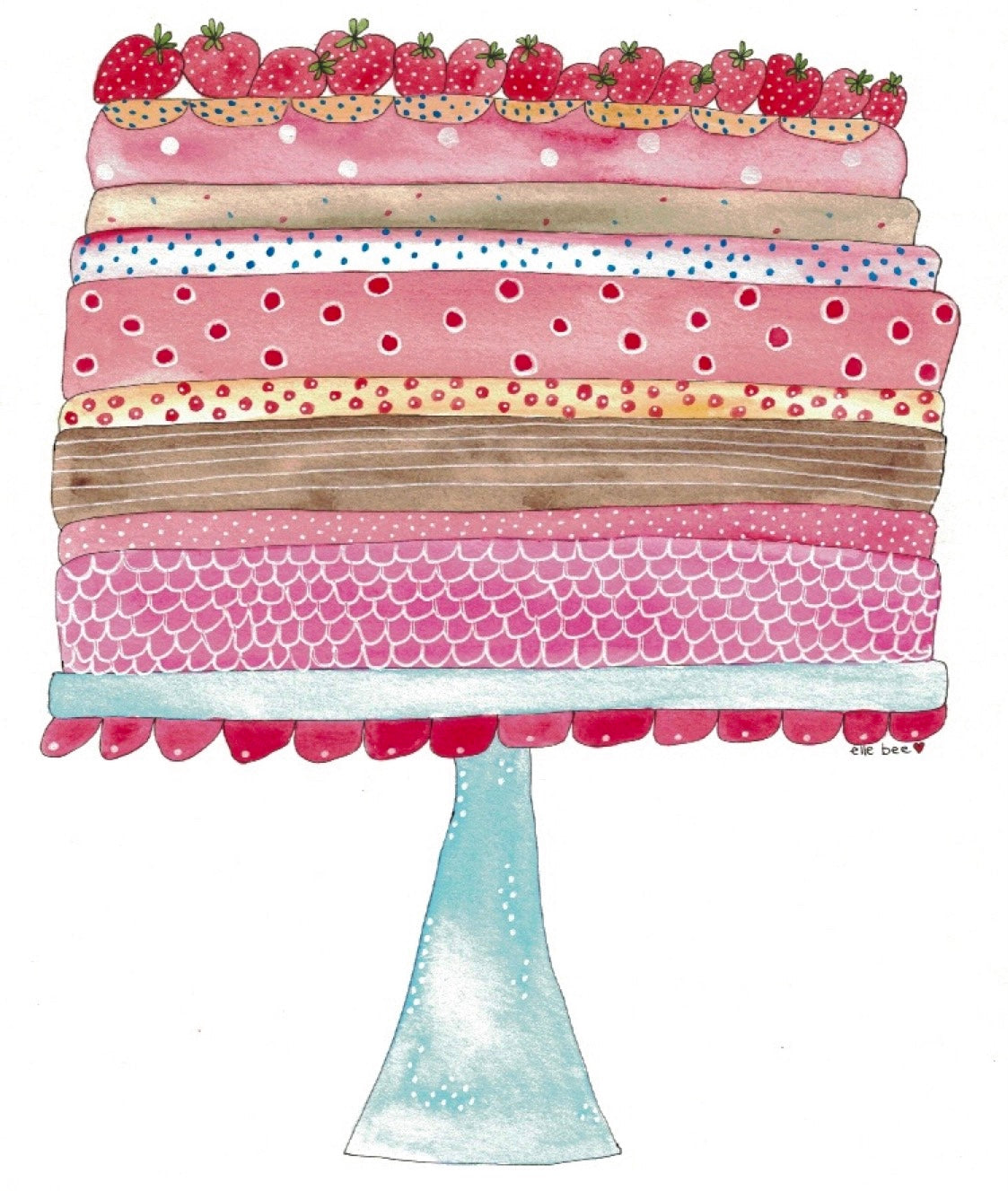 Strawberry Layer Cake - drawstring bag
