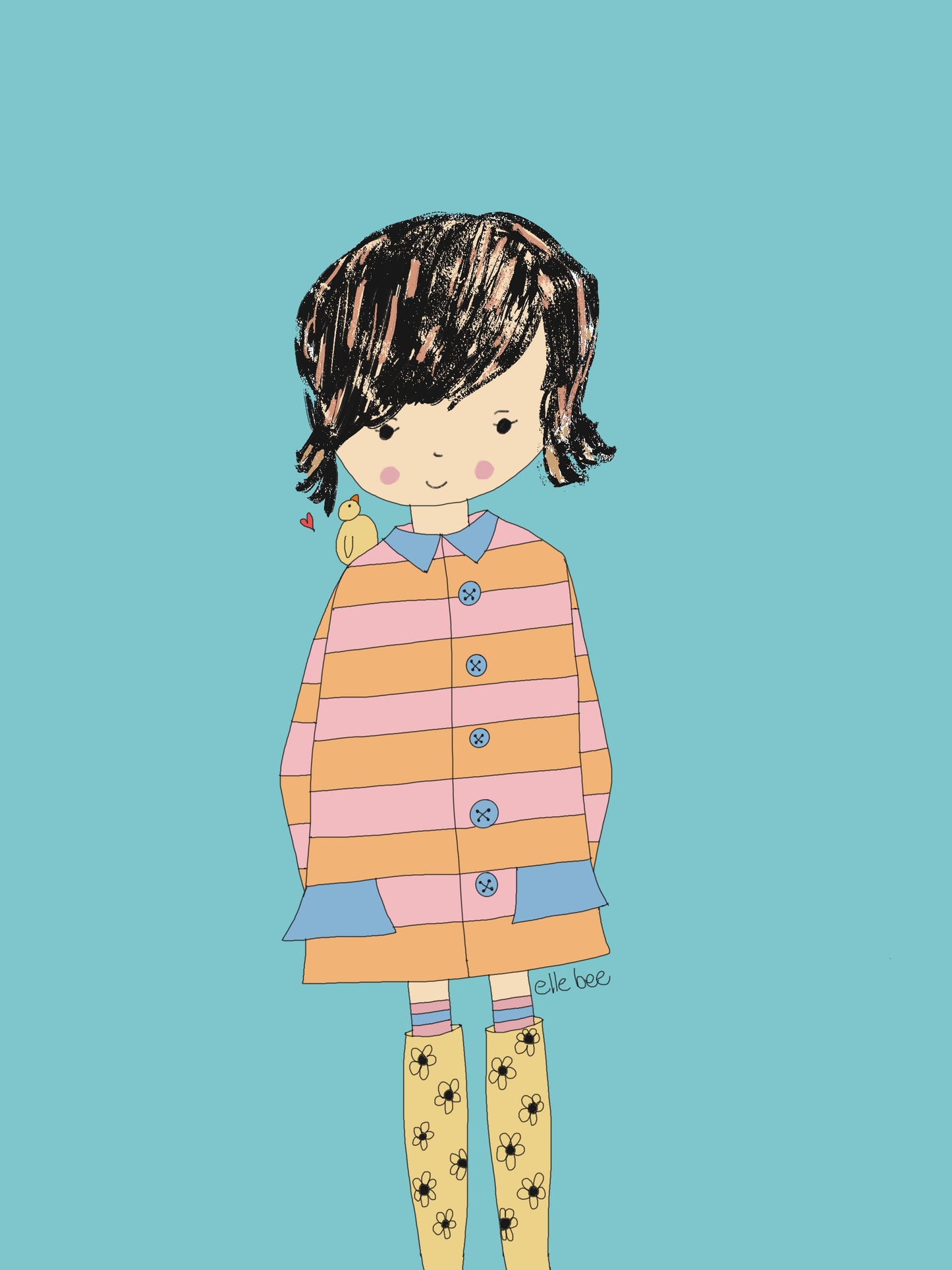 "Adorable girls" set of 4 greeting cards