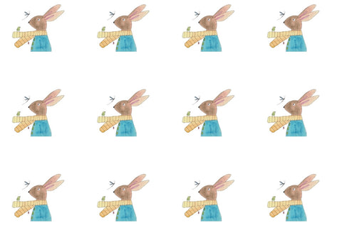 Well hello there bunny round sticker pack of 12