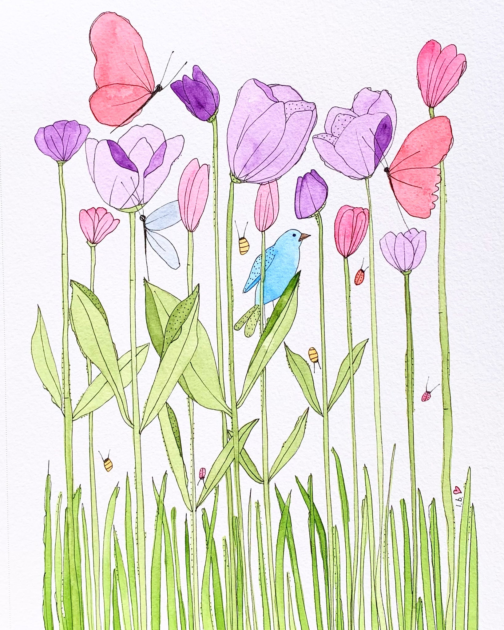 Greeting card "Waiting to see Tulips"